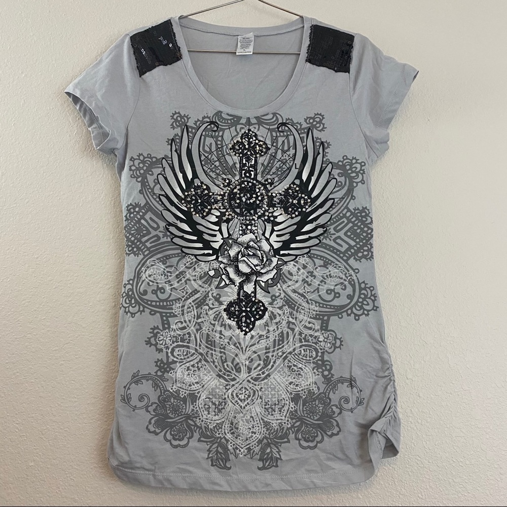 Grey Cross Tee Shirt